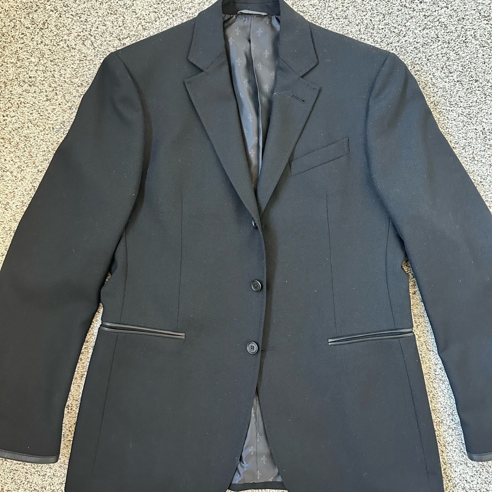John Varvatos leather trimmed blazer made in Italy